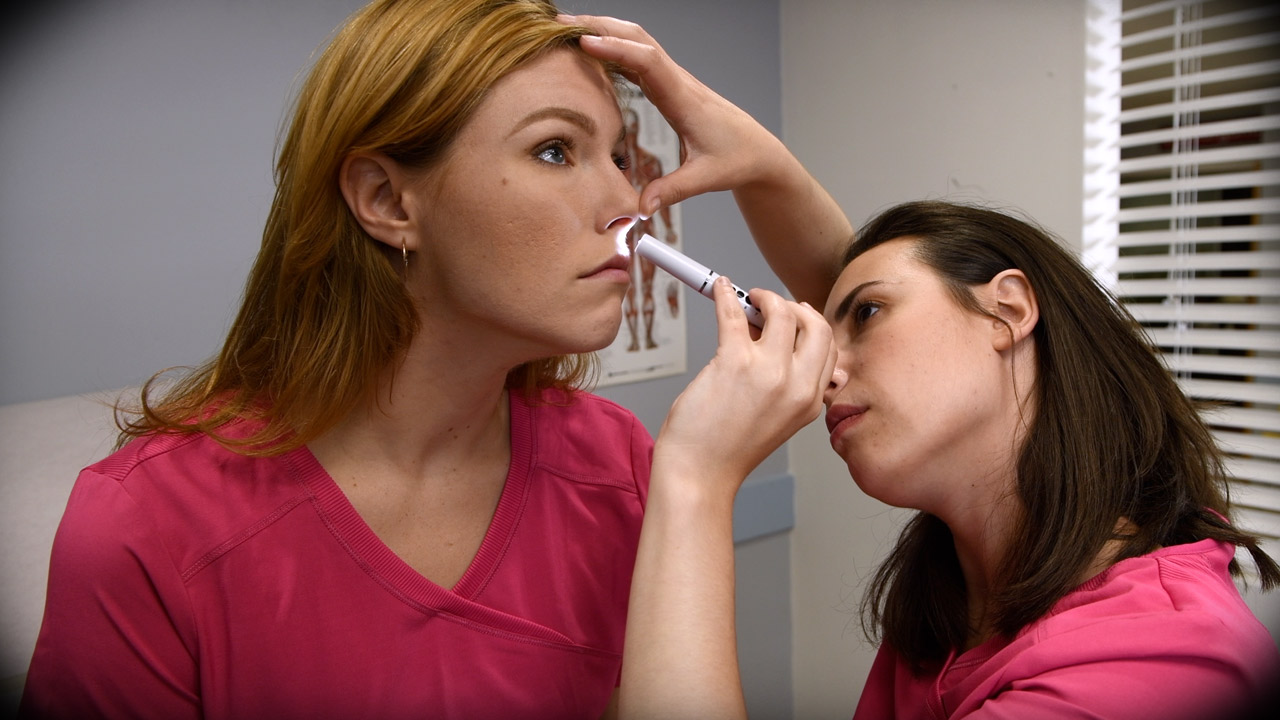 Medical Fetish - Nursing students examine each others noses